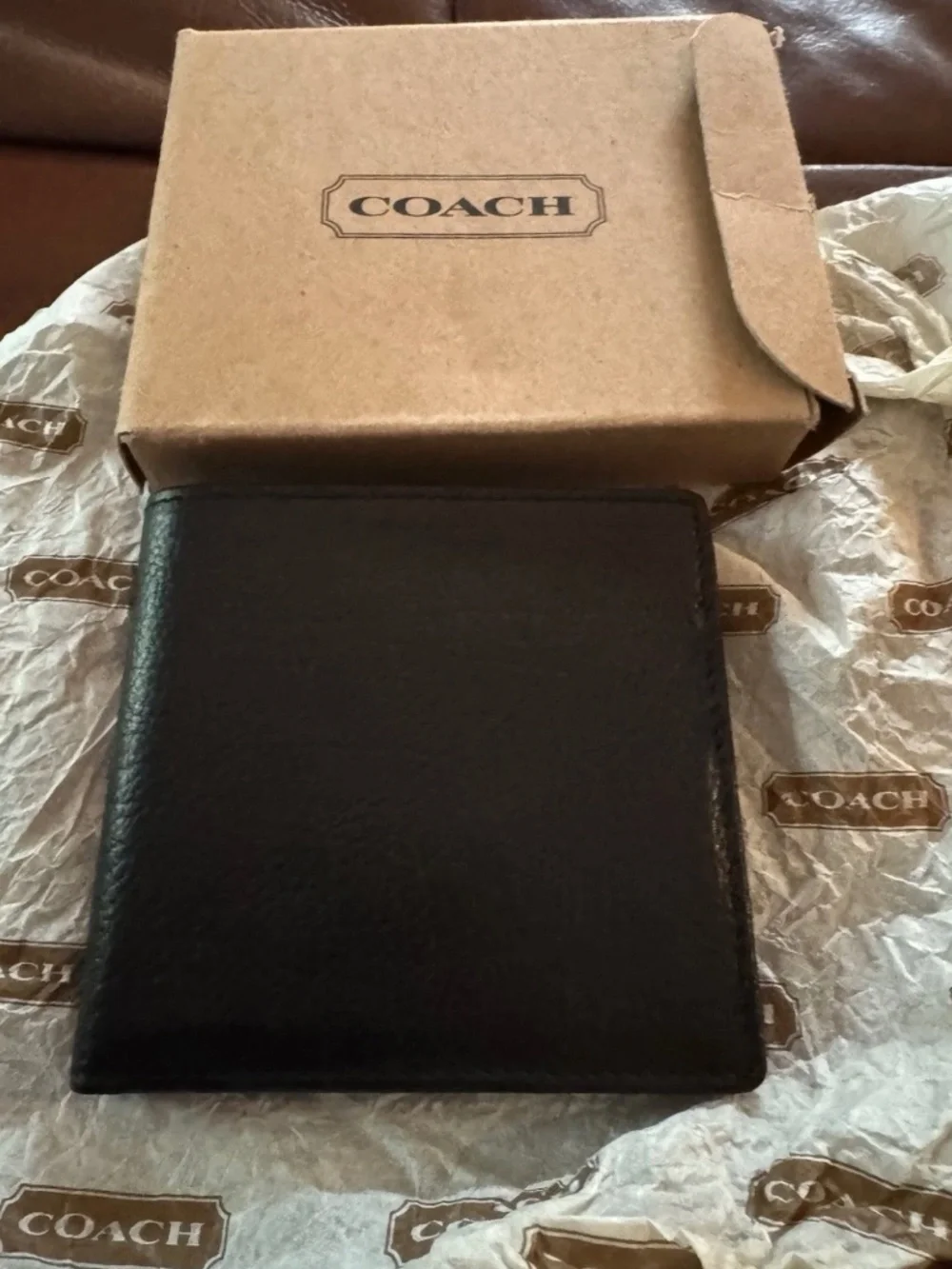 NIB Vintage Coach 5615 Black Calfskin Coin Case Wallet Deadstock Fall 1997 USA